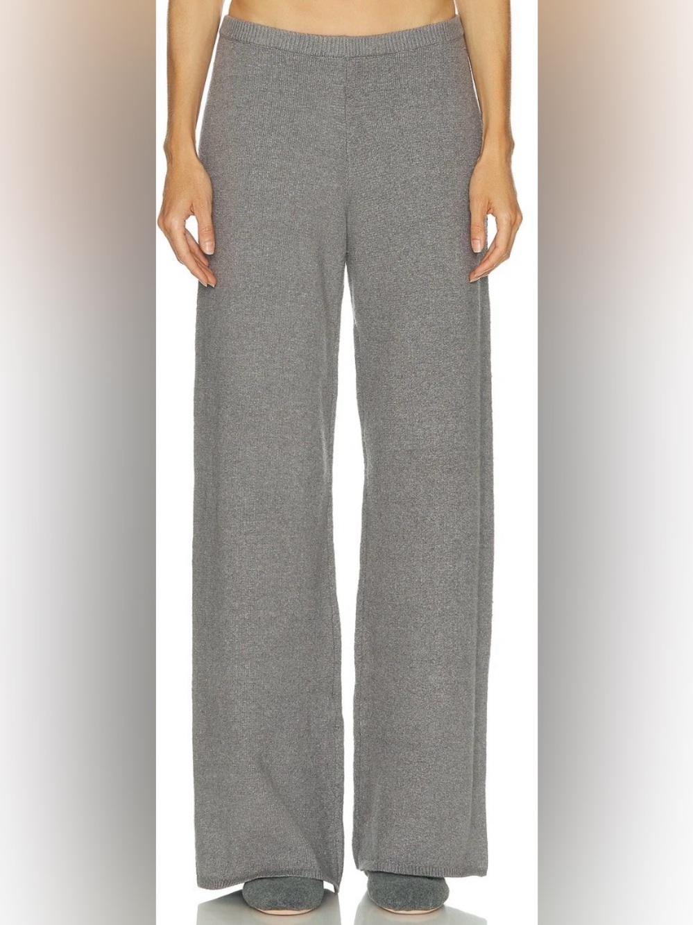 SKIMS Sweater Knit Gray Wide-Leg Pants NWT Size Medium